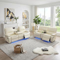 Power Recliner Sofa with LED Lights, Leather Power Reclining Sofa, Living Room by BrisaNube