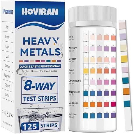 Heavy Metals Water Test Strips, 8 in 1 Home Water Test by HOVIRAN