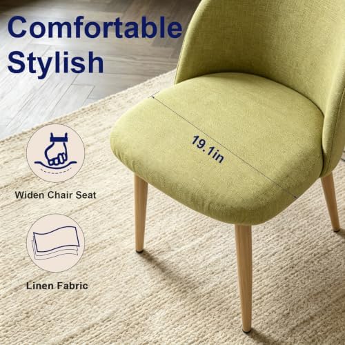 Lightdot Dining Chairs Set of 2, Ergonomic Curved Backrest Kitchen Chairs - Image 3