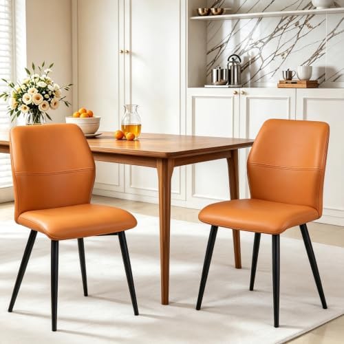 Leather Dining Chairs Set of 2 by ACOHOOK