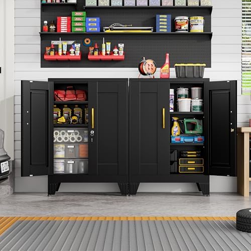 GAIOUS 36" Black Metal Storage Cabinet - Image 5