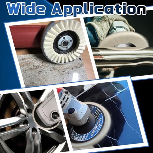 8 Pcs Wool Felt Flap Disc Buffing Wheel & Polishing Compound Set, 4-1/2" x 7/8" - Image 2