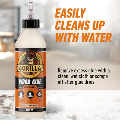 Gorilla Ultimate Waterproof Wood Glue, Natural Color, 18 oz - Image 6