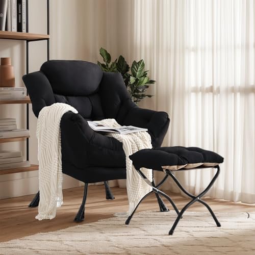 Lazy Chair with Ottoman, Soft Comfy Chair by HomeEastllyHome