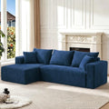 92.5" Boneless Couch, Left Facing Sectional Sofa by Yimilife
