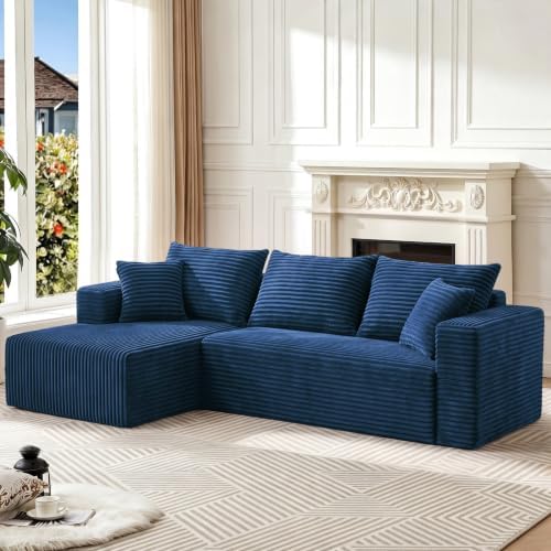 92.5" Boneless Couch, Left Facing Sectional Sofa by Yimilife