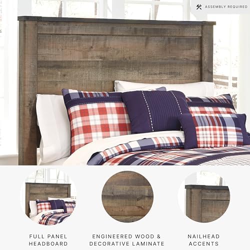 Signature Design by Ashley Trinell Full Panel Headboard, Warm Brown - Image 5