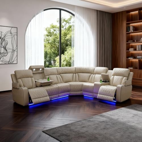 Power Reclining Leather Sectional Sofa by BrisaNube