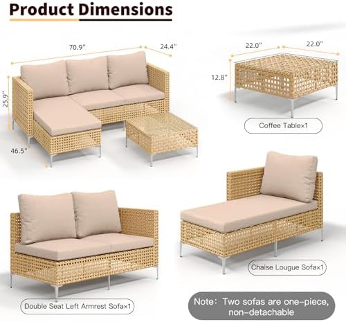 Small L-Shaped Patio Furniture Set - Image 3