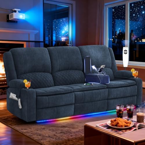 Power 3 Setaer Recliner Sofa, Wall Hugger Loveseat Recliner by MOSGAT
