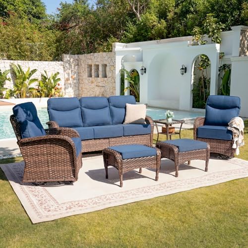 Belord Upgraded 6“ Cushion Luxury 6 Piece Patio Furniture Set by Belord