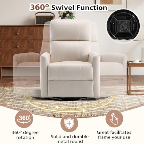 HAOMARKETS Swivel Rocker Recliner Chair Set of 2, Manual Fabric Glider Rocking - Image 4