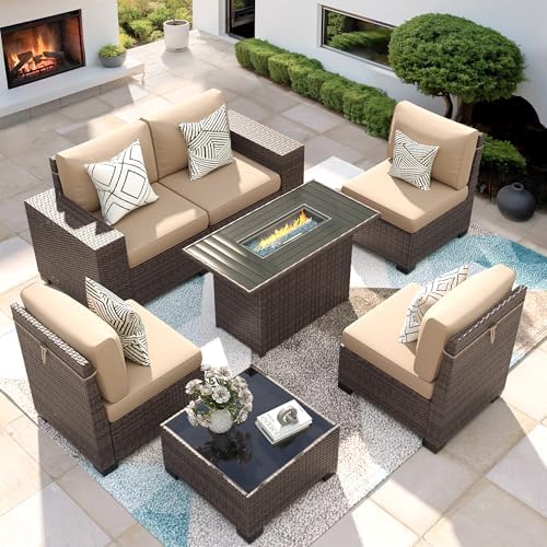 Patio Furniture Set with 44'' Fire Pit Table by VonzoyHome