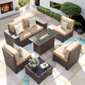 Patio Furniture Set with 44'' Fire Pit Table by VonzoyHome