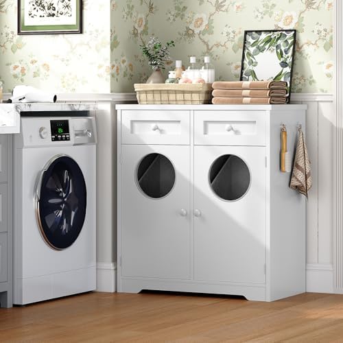 HOOBRO Double Laundry Hamper Cabinet, Hidden Laundry Cabinet - Image 2