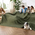 Bedsure Cooling Waffle Blanket for Hot Sleeper, Olive Green, Oversized King by BEDSURE