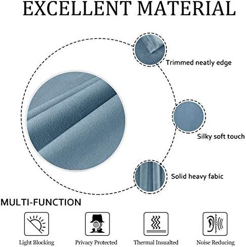 SMILETIME Sky Blue Velvet Curtains 52"x72" Grommet 2 Panels - Image 4