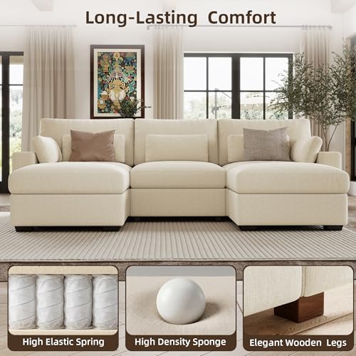 WorthFurni 113.4'' Modular Sectional Sofa, U Shaped Oversized Extra Deep Couches - Image 6
