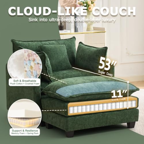 42" Modular Sectional Sofa, Cloud Couch Single-Seat - Image 3