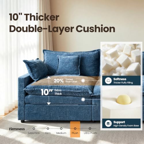 108'' U Shaped Cloud Couch, 3-Seater Sofa - Image 3