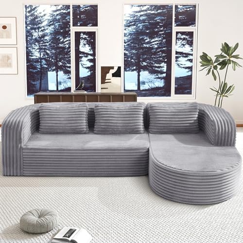 Hobestluk Boneless Couch Modular Sectional Sofa L-Shape Lounge Cloud Couch by YourHomeDeservesMore