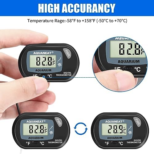 AQUANEAT 2 Pack Aquarium Thermometer, Fish Tank Thermometer, Digital - Image 2