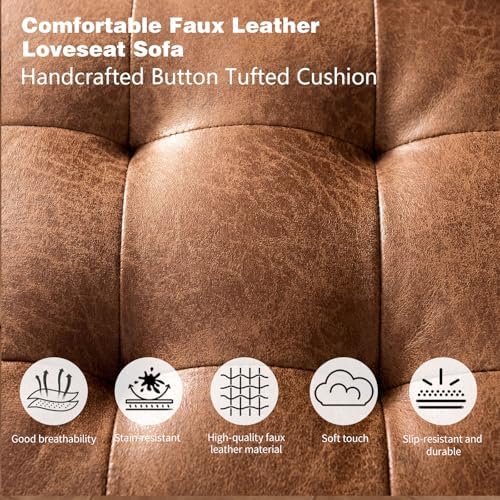Faux Leather Couch - Image 5