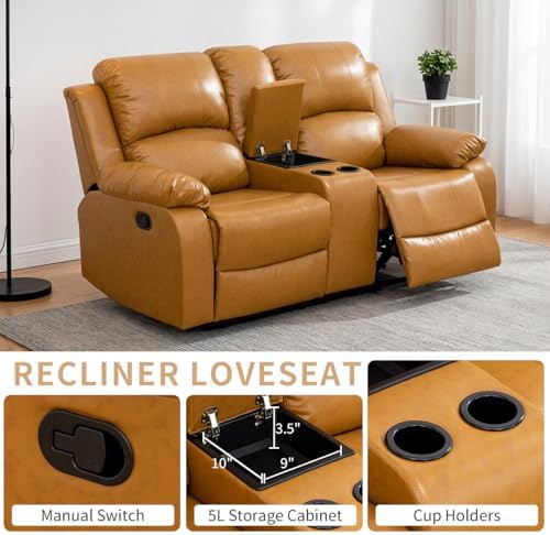 Recliner Sofa Set, Manual Reclining Couch Set, Living Room Furniture Sets - Image 4