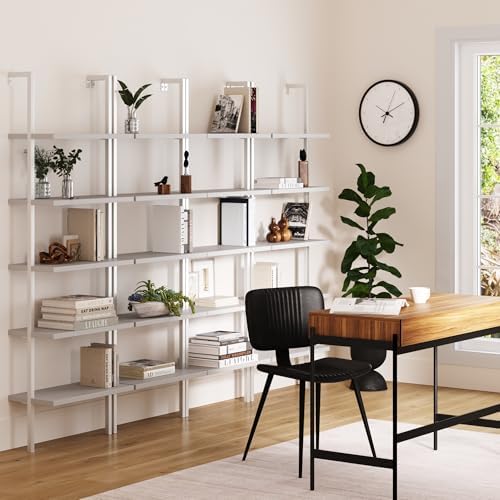 Nathan James Theo 5-Shelf Modern Bookcase, Open Wall Mount Ladder Bookshelf - Image 3