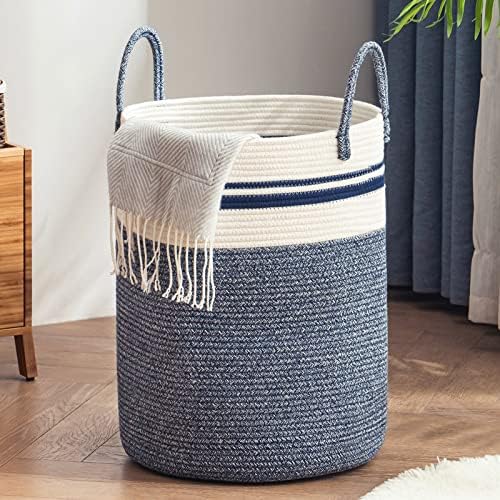 YOUDENOVA Cotton Rope Laundry Hamper Basket, 72L Blanket Basket by YOUDENOVA