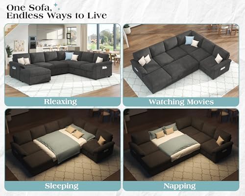 Jocisland 105" Sofa Bed, Sectional Sleeper Sofa - Image 3