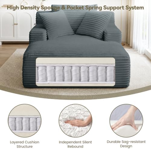 NicBex 66”Oversized Chaise Lounge Chair Indoor - Image 7