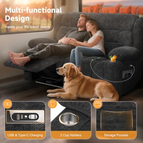 Power Loveseat Recliner Sofa, RV Reclining Loveseat - Image 3