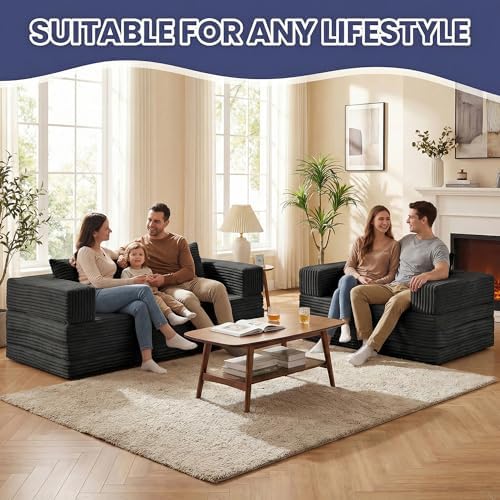 Convertible Sofa Bed Couch, 78’’ Oversized 4-in-1 Boneless Couches - Image 2