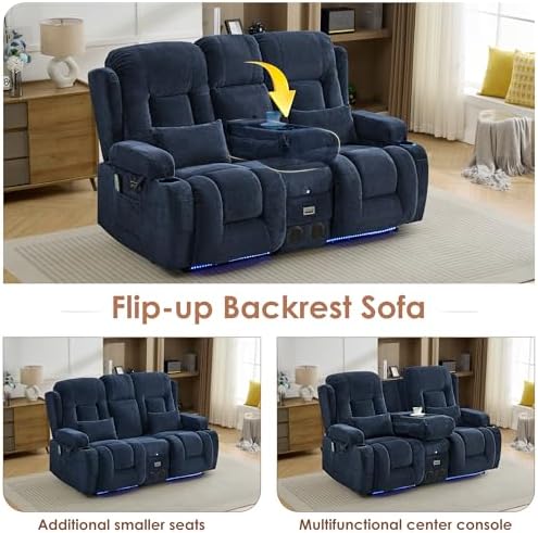 TUNYI Wall Hugger Loveseat Recliner Sofa - Image 5