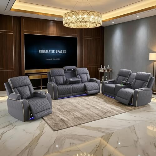 2-Piece Power Recliner Sofa Sets, Leather Reclining Couch Set - Image 6