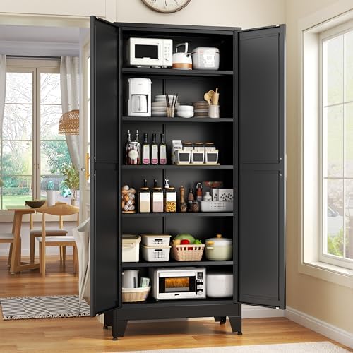 GAIOUS 75.2" Tall Storage Cabinet, Metal Pantry Storage Cabinets by GAIOUS