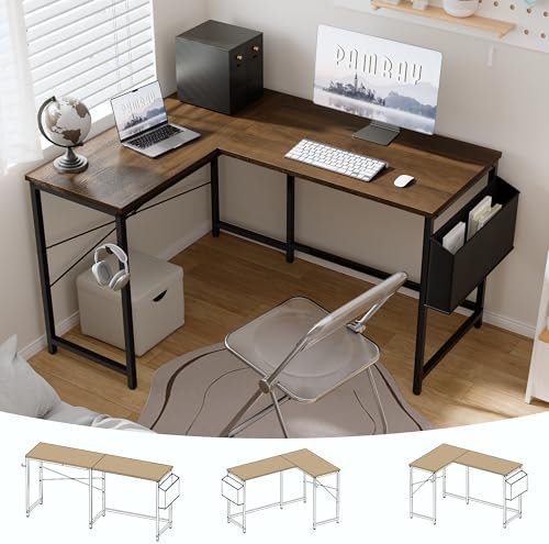 Pamray 47 Inch Reversible L Shaped Gaming Desk Corner Computer Desk by PAMRAY
