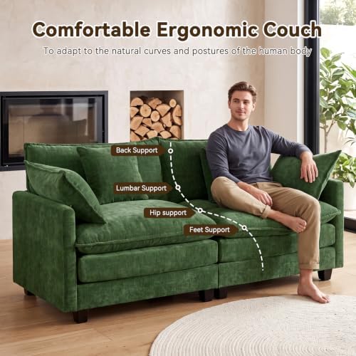 77" Cloud Chenille Loveseat Sofa Couch - Image 5
