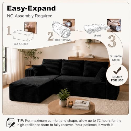 106" Boneless Couches for Living Room, Modular Sectional Sofa - Image 5
