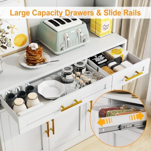 GAIOUS 71" Metal Kitchen Pantry Cabinet, Buffet Sideboard - Image 4