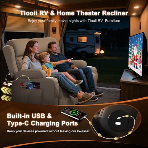 RV Loveseat Recliner Sofa, Wall Hugger Reclining RV Couch - Image 3
