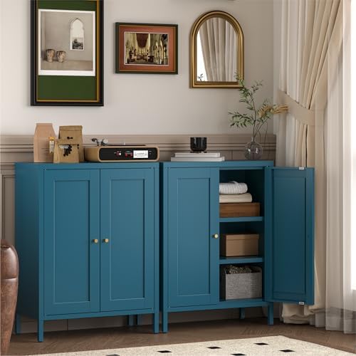 YAUWOH Metal Bathroom Storage Cabinet, Bathroom Floor Storage Cabinet - Image 5