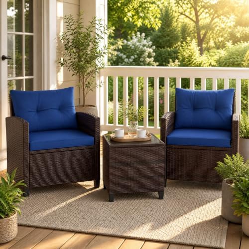 COSTWAY 3PCS Wicker Patio Furniture Set - Image 2