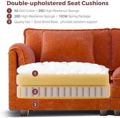 ELUCHANG 79" Oversized Modular Sectional Sofa, Comfy Chenille Cloud Couch - Image 5