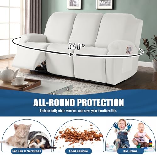 TAOCOCO Stretch Recliner Sofa Covers 3 Pieces Couch Covers - Image 4