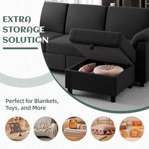 Vongrasig Convertible Sectional Couches, 3 Seat L Shaped Couch Sofa - Image 5
