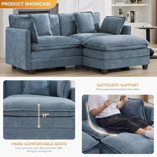 76'' L Shaped Sectional Cloud Couch, Modular Sofas - Image 3
