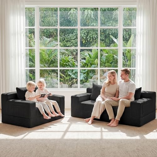 Convertible Sofa Bed, Small Boneless Couch & Boneless Loveseat, Pull Out Couch - Image 2