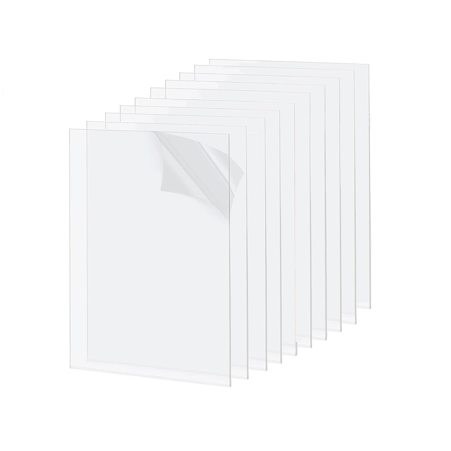 10 Pack 5.12x7.08 Clear Acrylic Sheet 1mm Thick, Clear Plexiglass Sheet 13x18cm, Plastic Plexiglass Board Acrylic Board for Wall Crafts Glass Picture Frame DIY Projects Signs and Painting